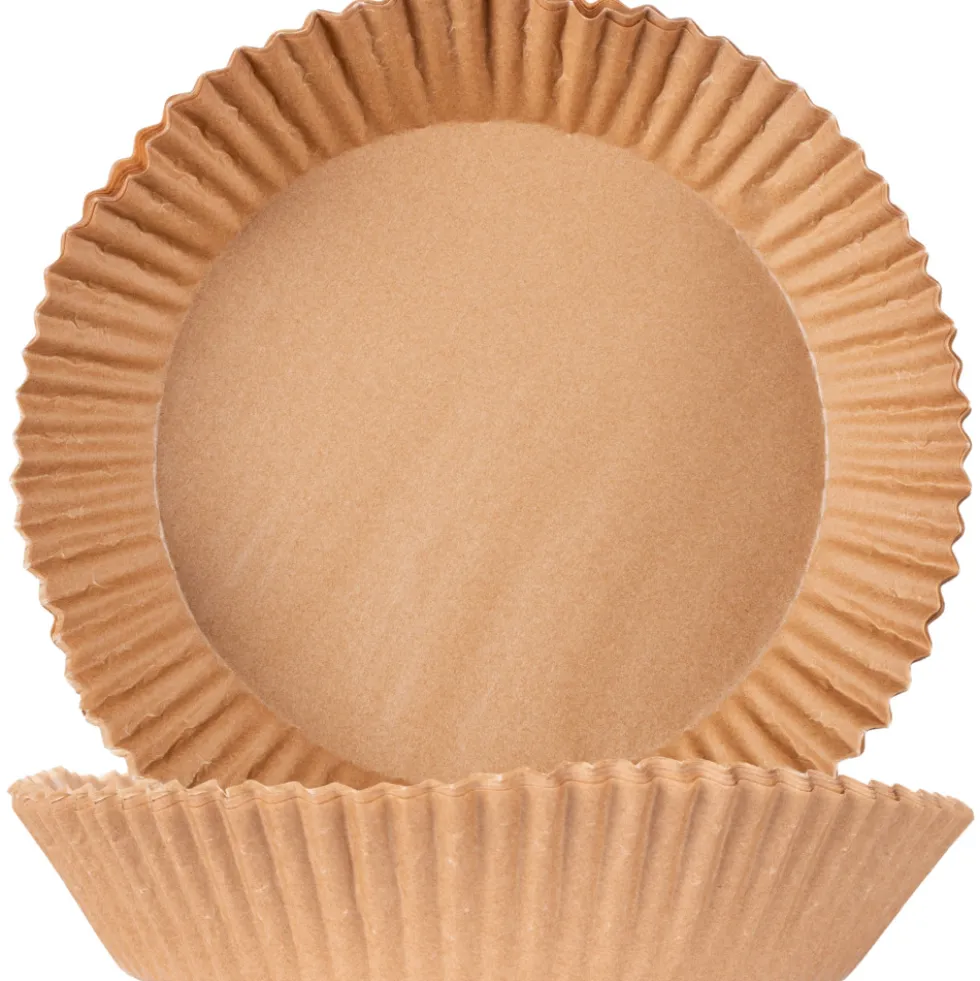 Backpapier-Einlagen für Heißluftfritteusen Ø16cm H 4,5cm, 25 Stück