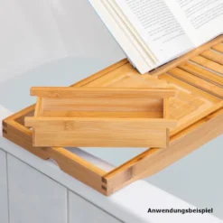 Badewannenablage von 70 bis 104 cm ausziehbar aus Bambus