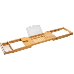 Badewannenablage von 70 bis 104 cm ausziehbar aus Bambus