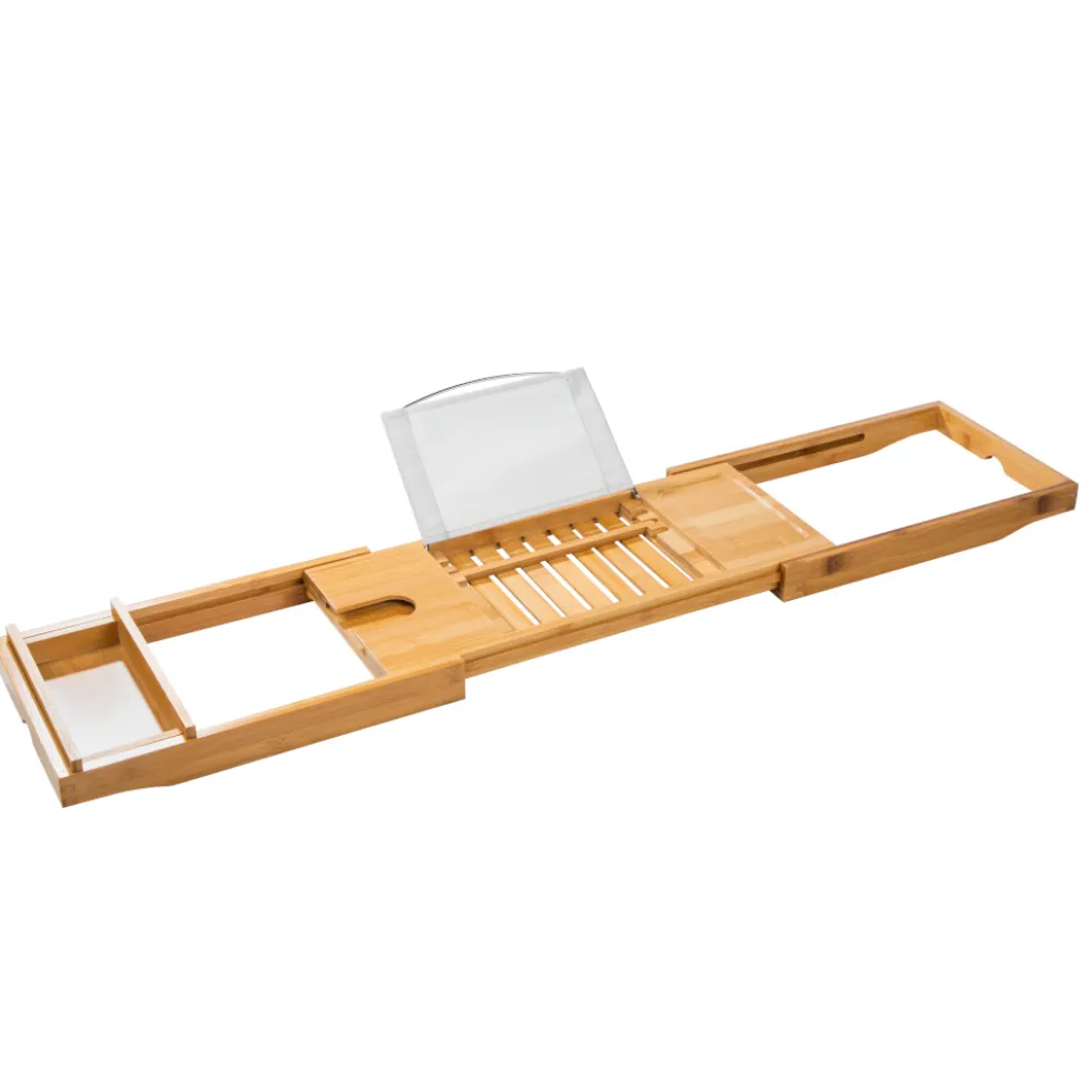Badewannenablage von 70 bis 104 cm ausziehbar aus Bambus