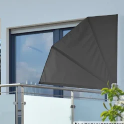 Balkonfächer 1,2 x 1,2 m aus Polyester grau