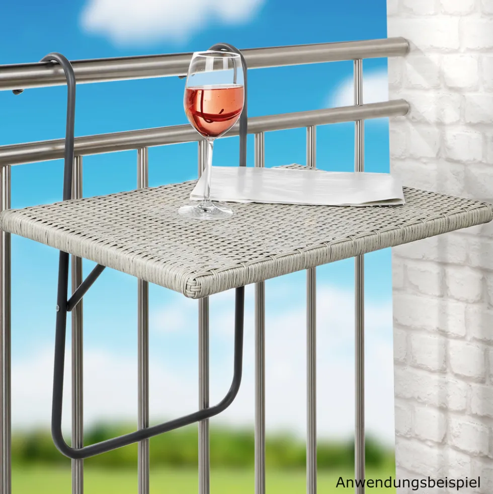 Balkonhängetisch in Rattanoptik 60 x 40 cm