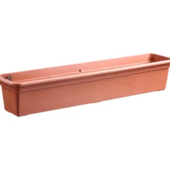 Balkonkasten 79 cm in terracotta mit Bewässerungseinsatz