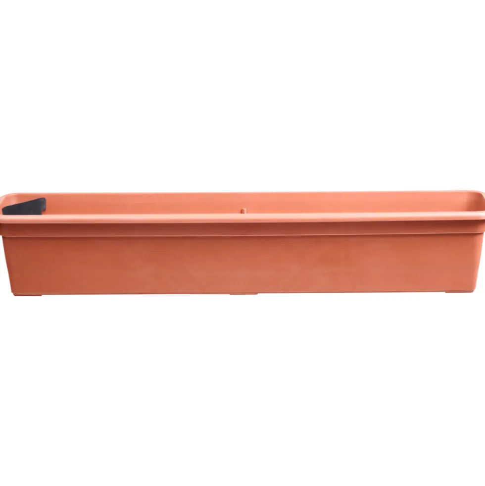 Balkonkasten 79 cm in terracotta mit Bewässerungseinsatz
