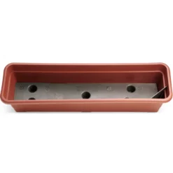 Balkonkasten mit Bewässerungseinsatz 99 cm terracotta