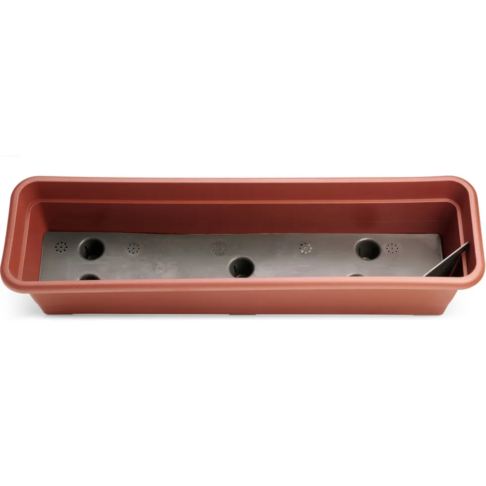 Balkonkasten mit Bewässerungseinsatz 99 cm terracotta