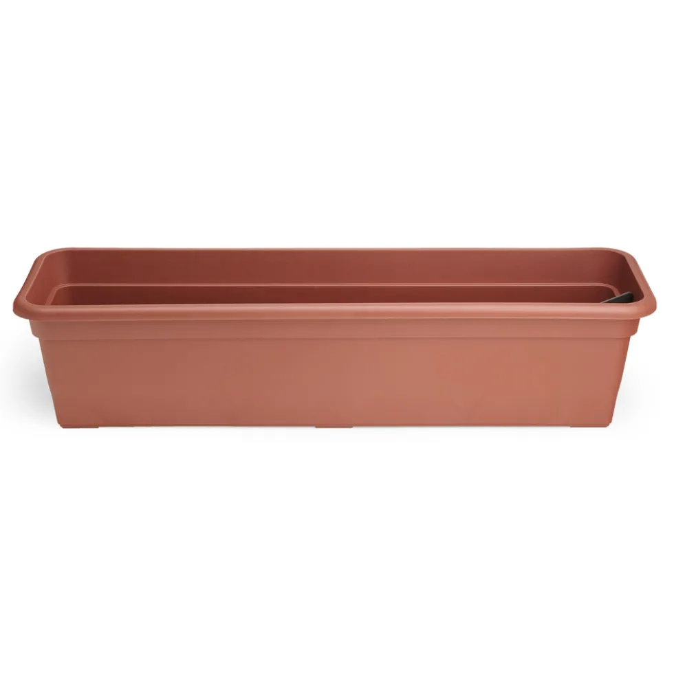 Balkonkasten mit Bewässerungseinsatz 99 cm terracotta