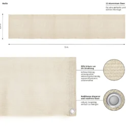Balkonsichtschutz 90 x 500 cm creme