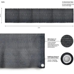 Balkonsichtschutz 90 x 500 cm dunkelgrau