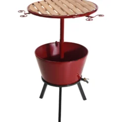Bartisch aus Metall mit Kühleimer und Glashalterungen