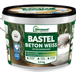 Bastelbeton weiß 3,5 kg pulverförmig im Eimer