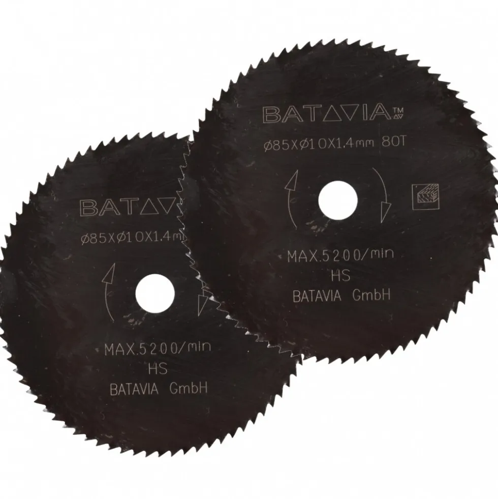 Batavia HSS Sägeblätter 2 Stück 85 x 10 mm 80 Zähne für Maxx Saw Sägen