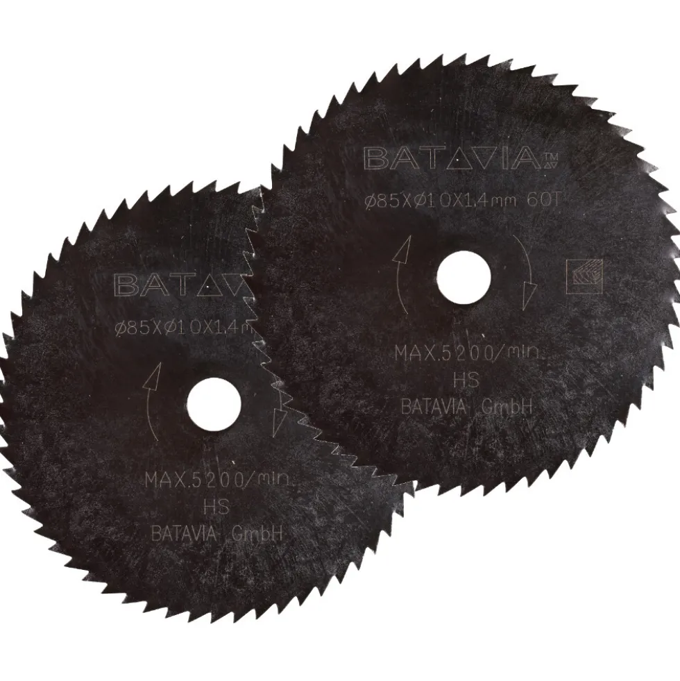 Batavia HSS Sägeblätter 2 Stück 85 x 10 mm 60 Zähne für Maxx Saw Sägen