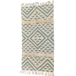 Baumwollteppich 70 x 140 cm in Türkis