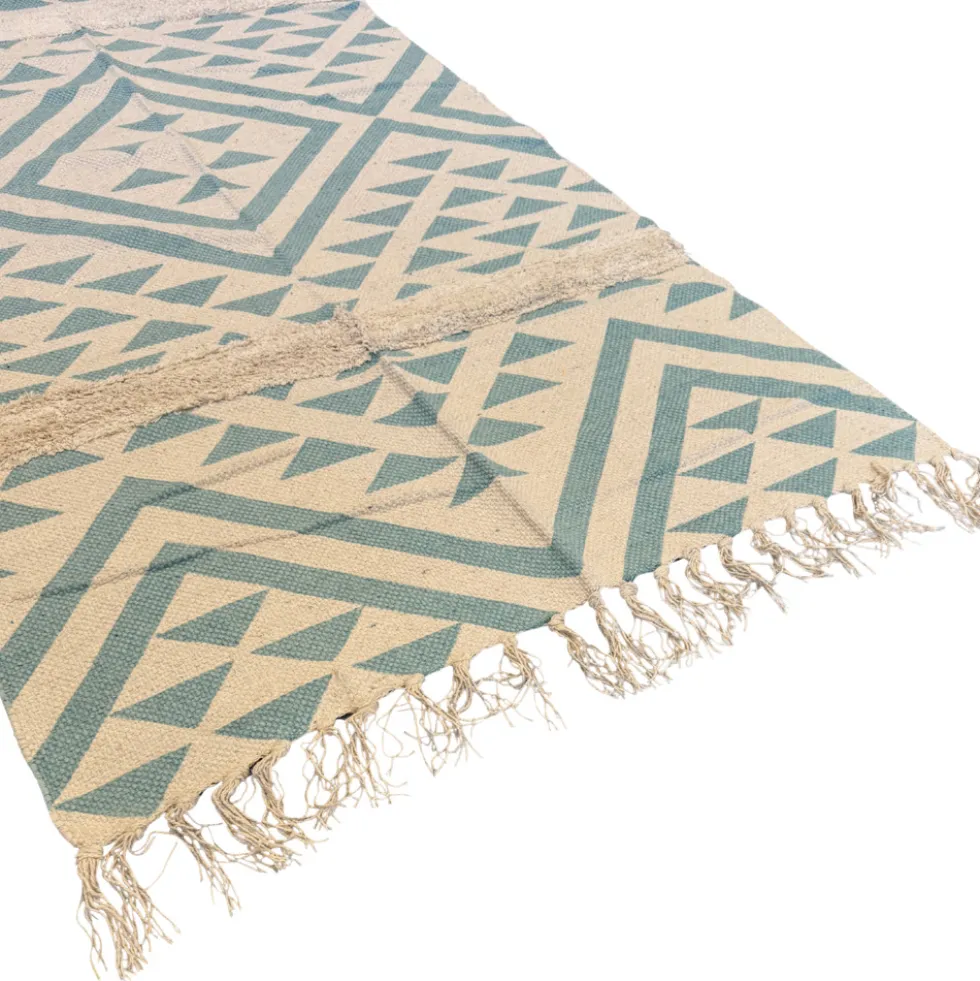 Baumwollteppich 70 x 140 cm in Türkis