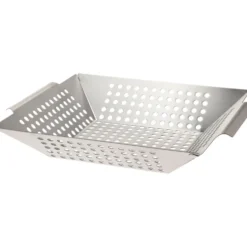 BBQ Gemüsekorb aus Edelstahl mit Handgriffen