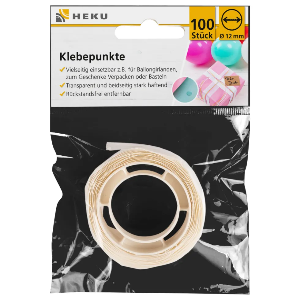 100 beidseitige Klebepunkte Ø12mm transparent