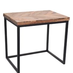 Beistelltisch-Set 3-teilig rechteckig mit Mangoholz-Tischplatte und Rahmen B-Ware