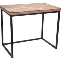 Beistelltisch-Set 3-teilig rechteckig mit Mangoholz-Tischplatte und Rahmen B-Ware