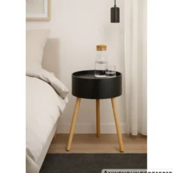Beistelltisch 38x38x59cm schwarz