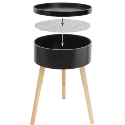 Beistelltisch 38x38x59cm schwarz