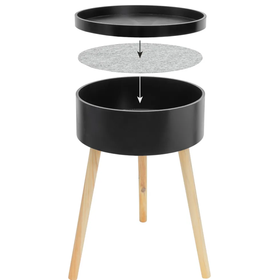 Beistelltisch 38x38x59cm schwarz