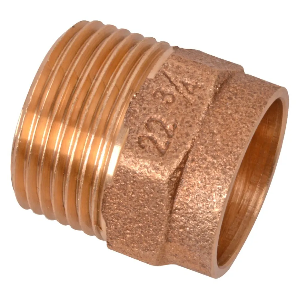 Übergangsnippel für Kupferrohr Rotguss 22 mm x ¾'' Aussengewinde