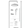 Überkopf-Brauseset AQUASTAR mit Duschablage chrom-weiß