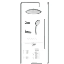 Überkopf-Brauseset AQUASTAR mit Duschablage chrom-weiß