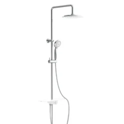 Überkopf-Brauseset AQUASTAR mit Duschablage chrom-weiß