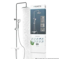 Überkopf-Brauseset AQUASTAR mit Duschablage chrom-weiß