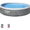 Bestway® Fast Set™ Aufstellpool 396x84cm Rattan-Optik schiefergrau inkl. Pumpe