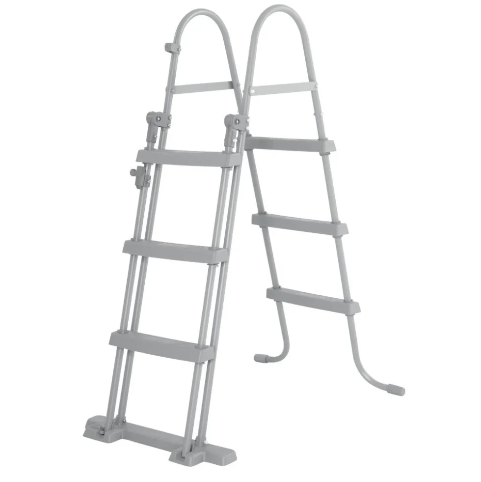 Bestway® Poolleiter in Grau 107 cm 3-stufig mit hochklappbarem Einstieg
