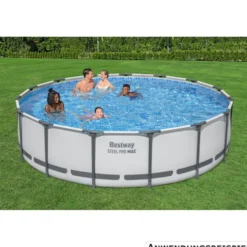 Bestway® Steel Pro MAX Frame Pool Ø457x107cm Komplett-Set 5-teilig