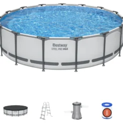 Bestway® Steel Pro MAX Frame Pool Ø457x107cm Komplett-Set 5-teilig