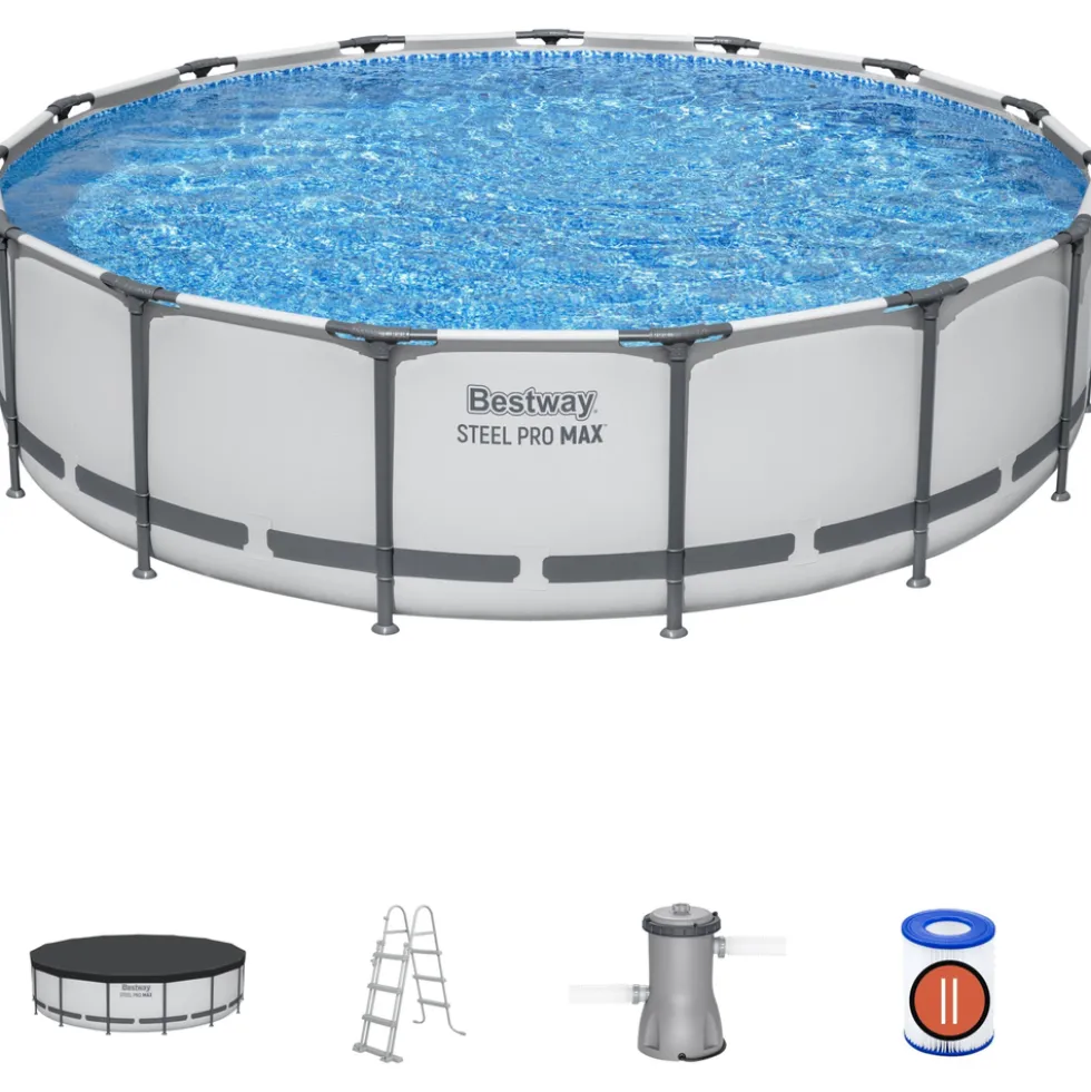 Bestway® Steel Pro MAX Frame Pool Ø457x107cm Komplett-Set 5-teilig