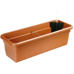 Bewässerungskasten 60 cm in Terracotta mit Anzeige