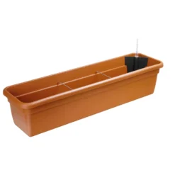 Bewässerungskasten 79 cm in terracotta mit Wasserstandanzeige