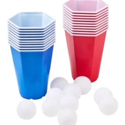 Bier-Pong-Set sechseckig, 30 Teile