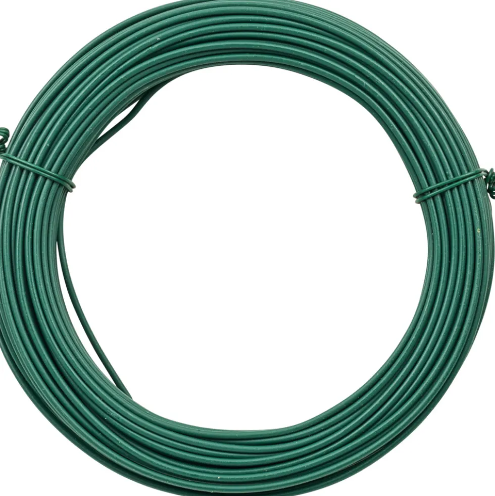 Bindedraht 25 m x 2 mm aus Stahldraht mit grüner Kunststoffummantelung