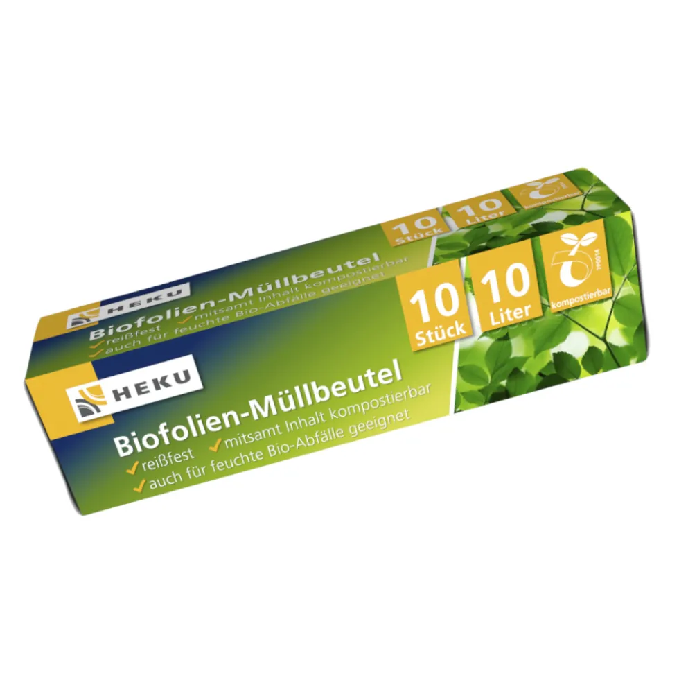 Biofolien Müllbeutel verrottbar 10 Liter 20µ 10 Stück