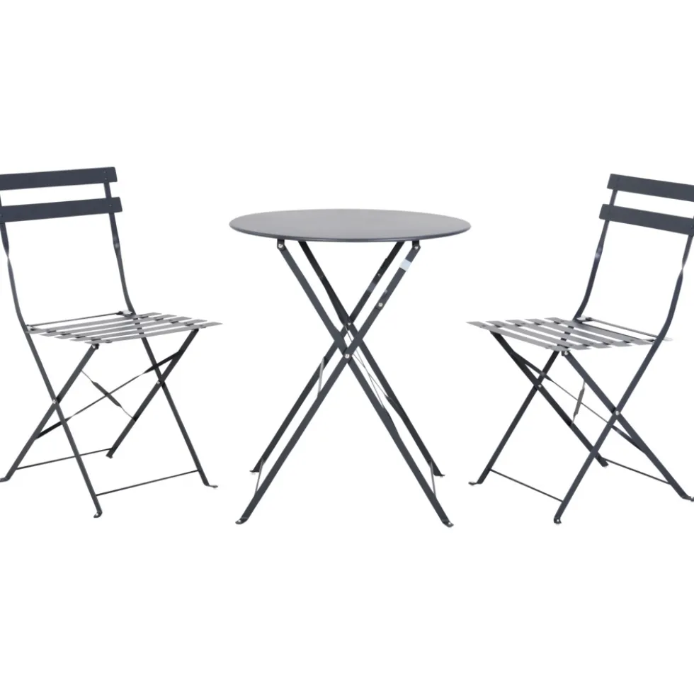 Bistro-Set 3-teilig klappbar, anthrazit