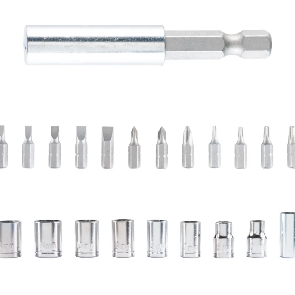 Bits-Steckschlüssel-Winkelschrauber-Set, 22-teilig