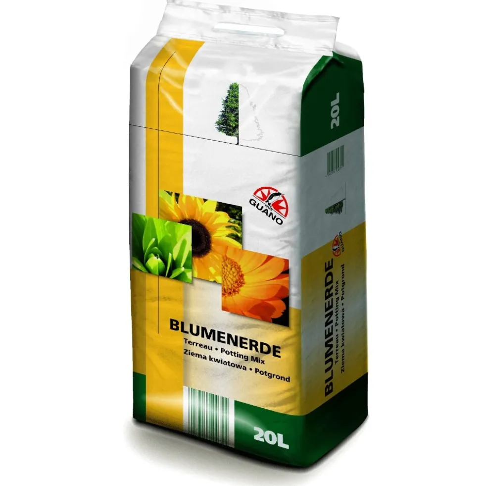 Blumenerde 20 Liter mit Guano Compakt Ballen