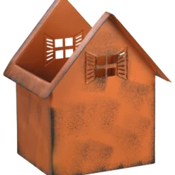 Blumenkübel Windlicht "Haus" 2er-Set Rostoptik
