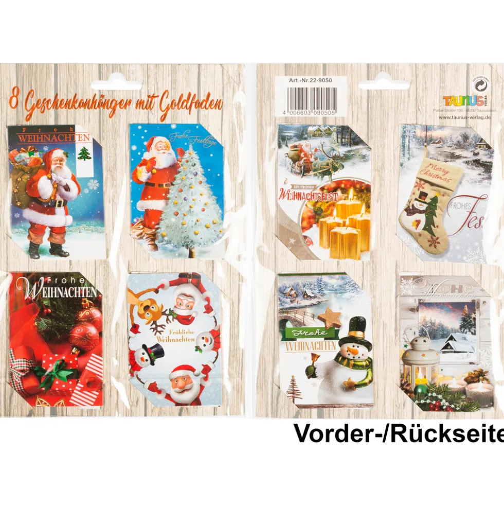 10 Bodenbeutel "Weihnachts-Motiv" 23,5 x 14,5 x 5 cm, sortiert