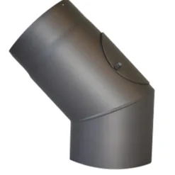 Bogen für Ofenrohr45° Ø 150 mm mit Putzür gussgrau