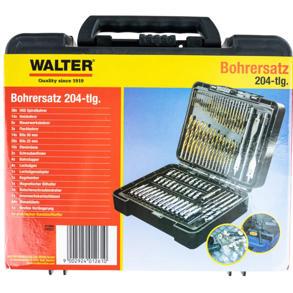 Bohrersatz 204-teilig mit Kunststoffkoffer