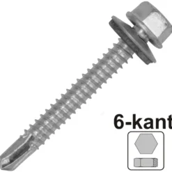 Bohrschraube mit Dichtscheibe 4,8x25mm verz. DIN 7504 K