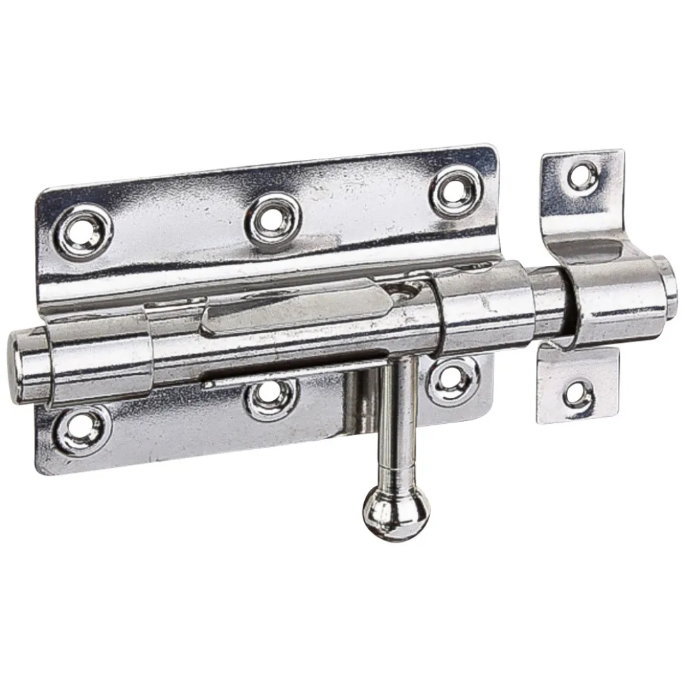 Bolzenriegel 100mm-Platte Kugelgriff Edelstahl
